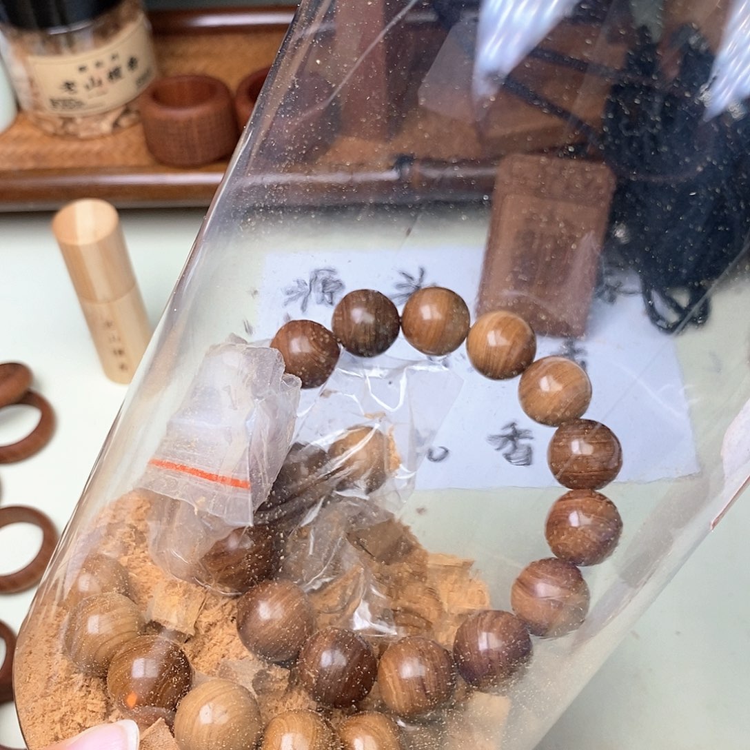 檀香木手串/手链1.5风化沉水横纹