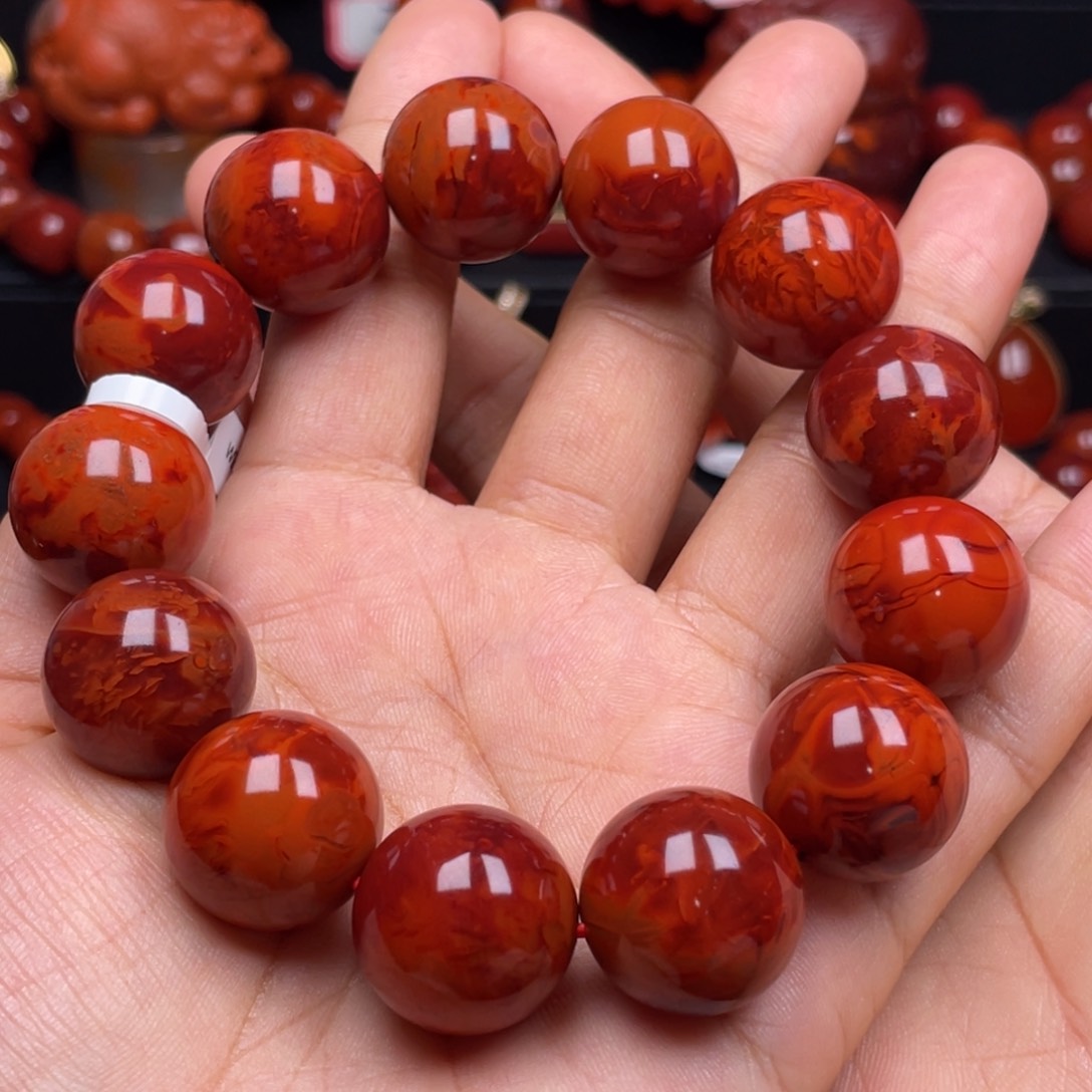 南红玛瑙珠宝奇石未镶嵌卖****帆单圈18mm