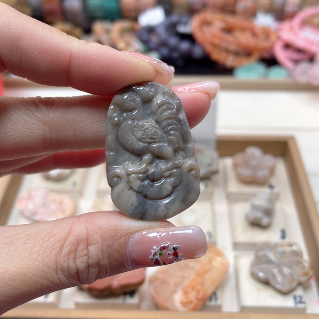 未镶嵌手链硅化玉青**初017