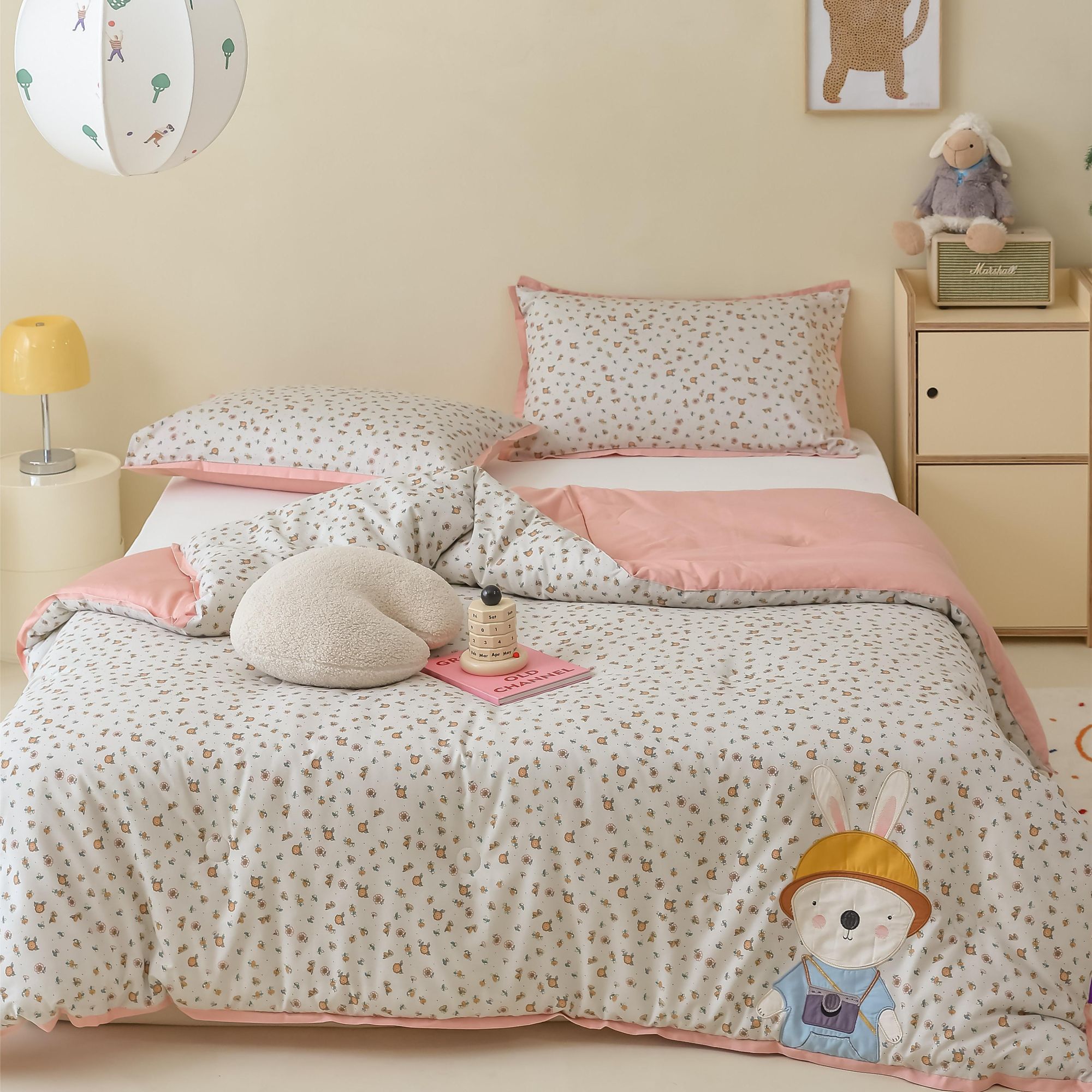 小玲子家纺 美乐-哆哆兔 100棉儿童A类全棉春秋被全棉双人冬被