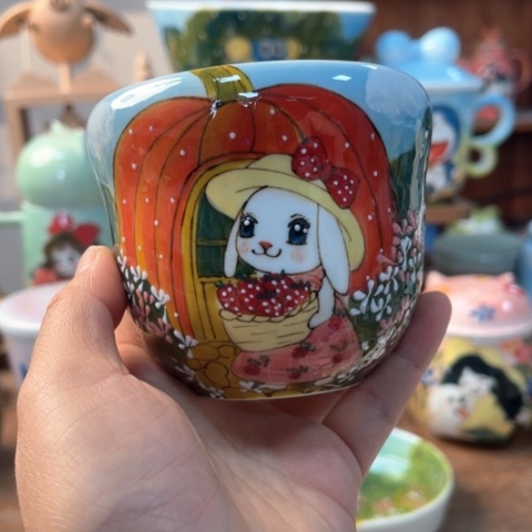 炉景德镇釉下手绘陶瓷 