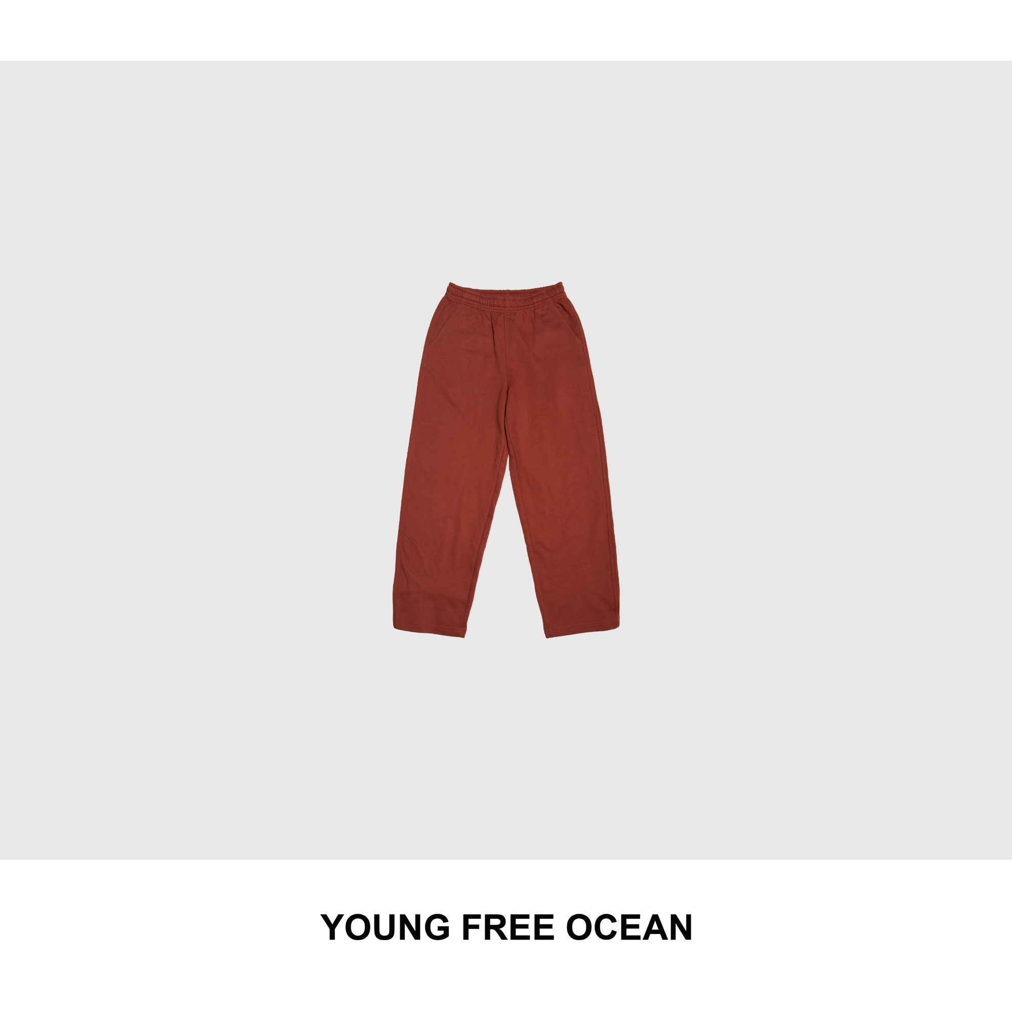YOUNG FREE OCEAN2025秋冬款 松紧腰直筒加绒卫裤