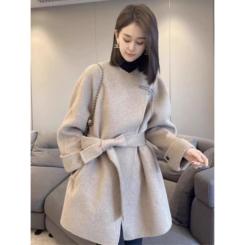 双面羊绒大衣女2025新款秋冬高级感小个子高端羊毛赫本风毛呢外套
