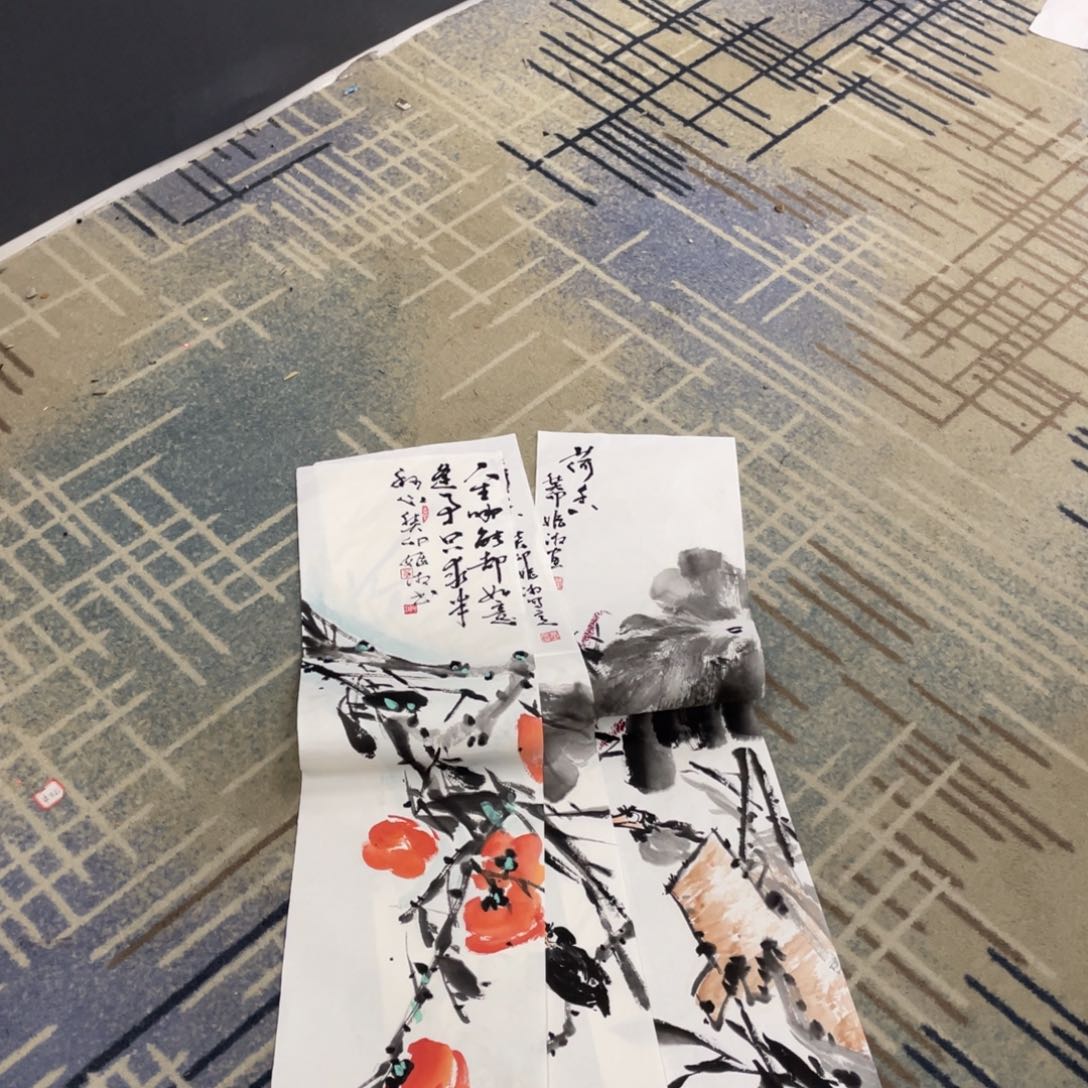 国画东***谷三尺条三张作品11111