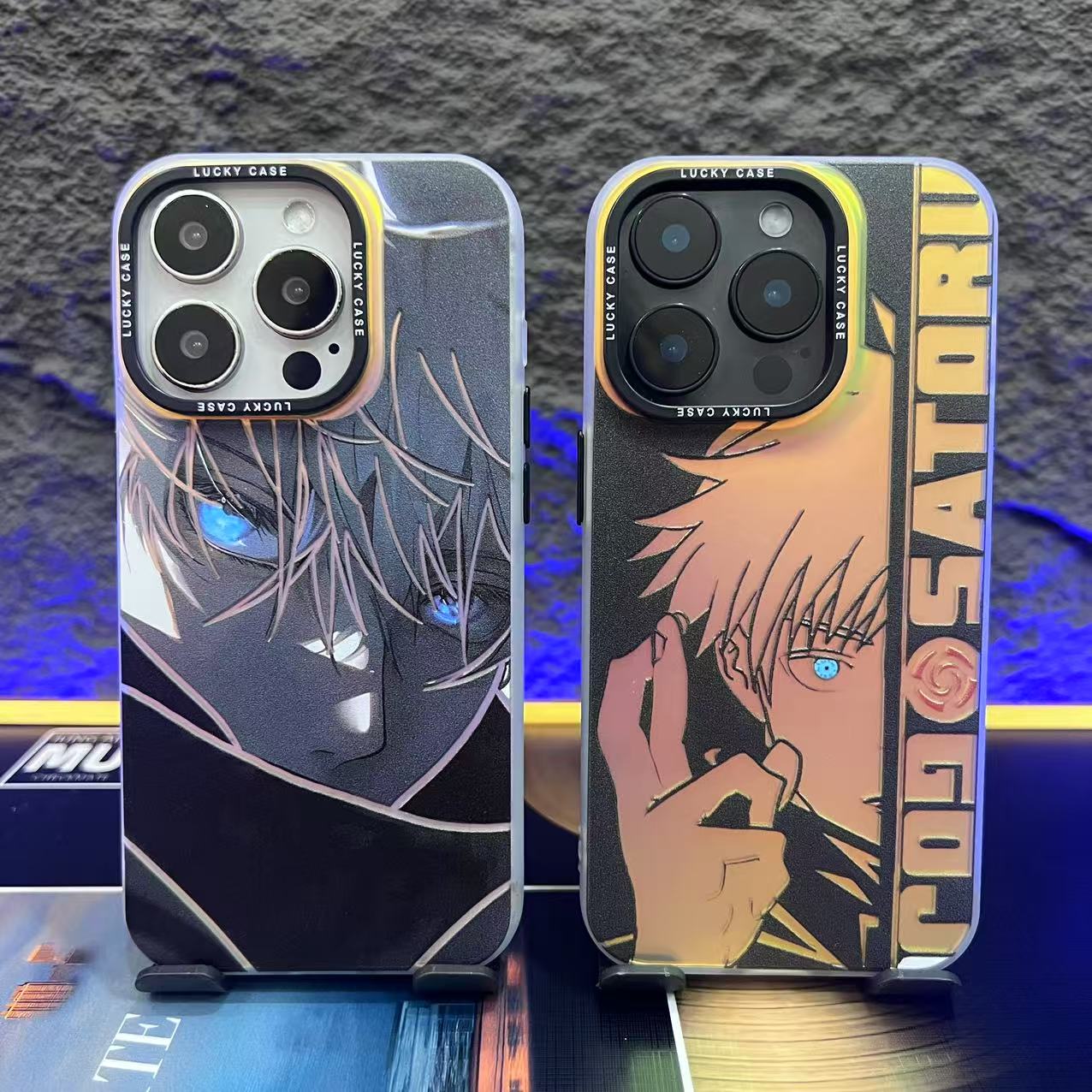 炫酷线条五条悟-IMD镭射-个性时尚极光渐变耐磨抗刮防指纹手机壳