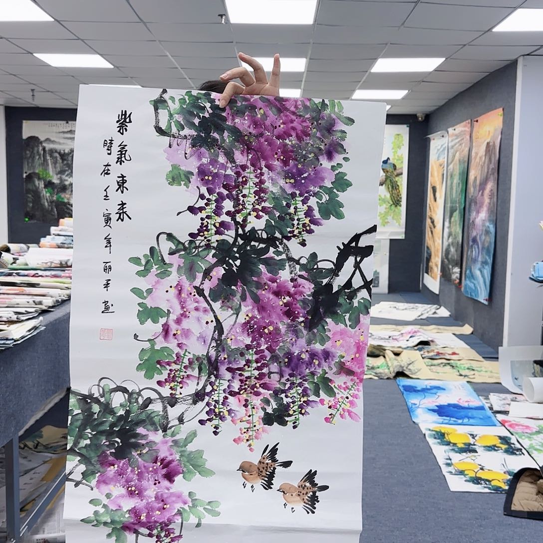 国画作品小姐姐放漏中