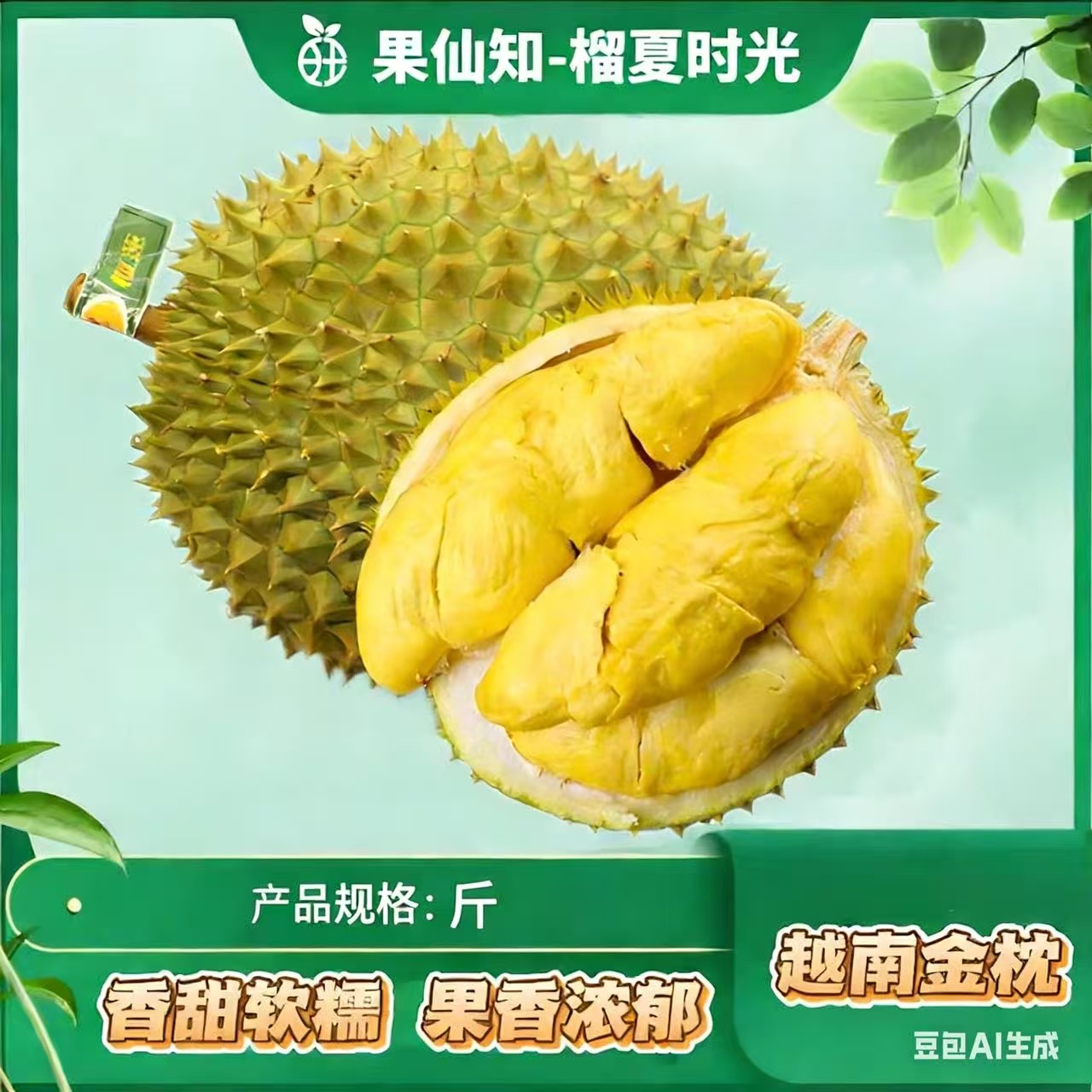 【越南金枕榴莲-AA果-树熟-奶皮软糯香甜】