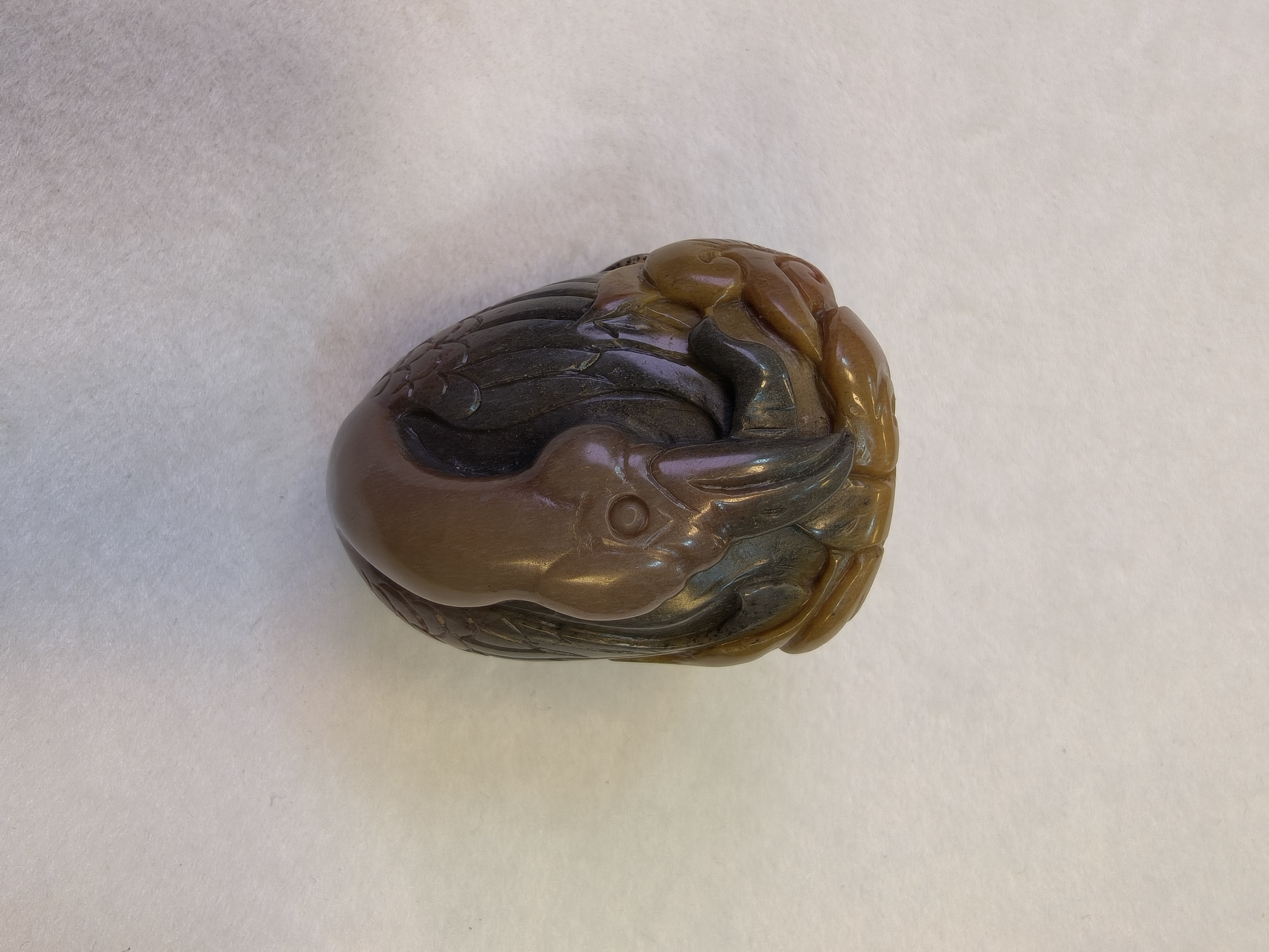 鹤鸣华庭 手把件 手工雕刻 彩玉