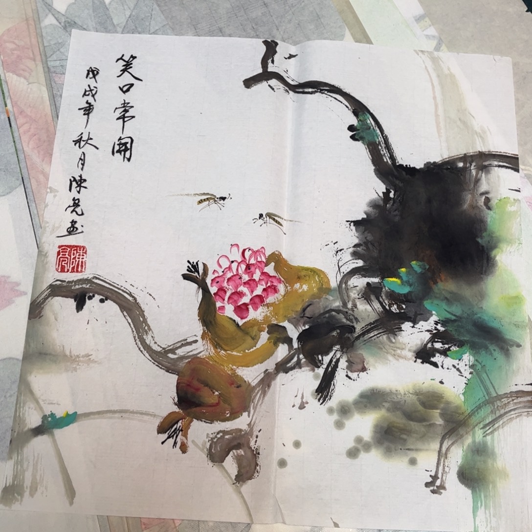 国画12.4纯手绘无边框作品