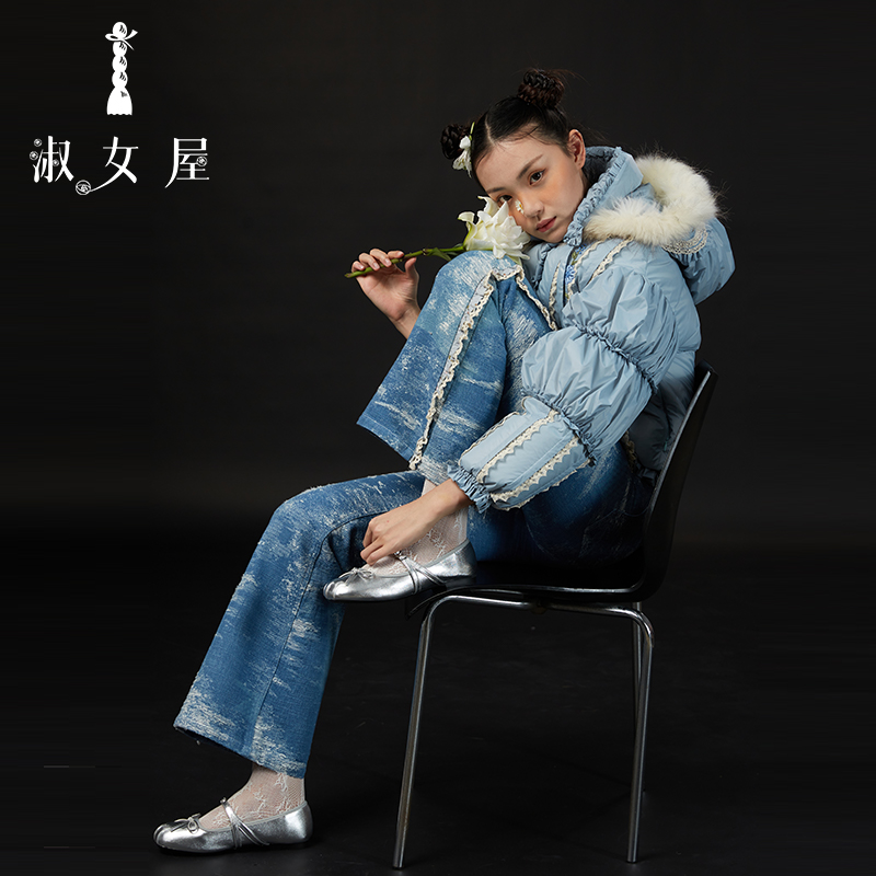 淑女屋官方旗舰店白雪公主。云朵牛仔裤②号