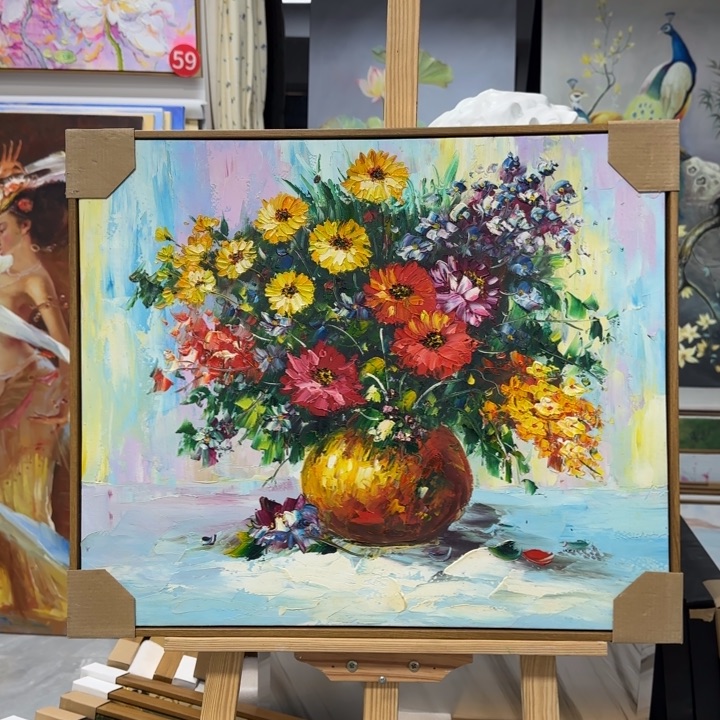 油画5060油画作品入选全国美展