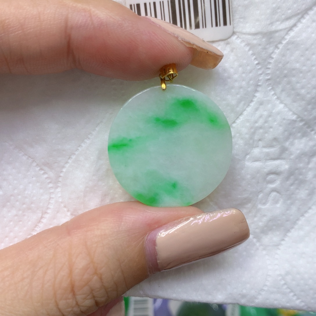 颈饰18K金镶嵌翡翠