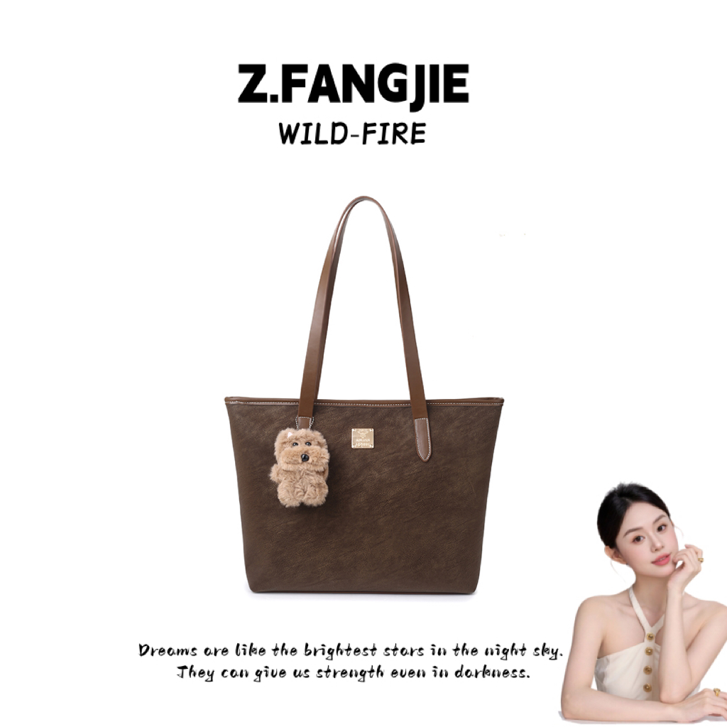 【 阿芳专属】BOKKUROEH经典棕百搭单肩包简约拉链休闲女包