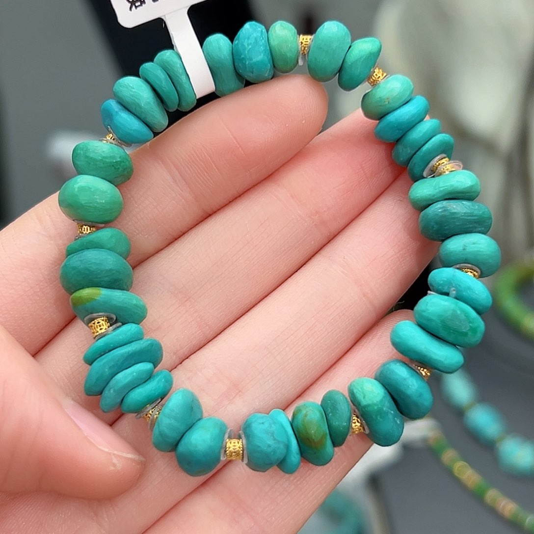 绿松石珠宝奇石18K金镶嵌