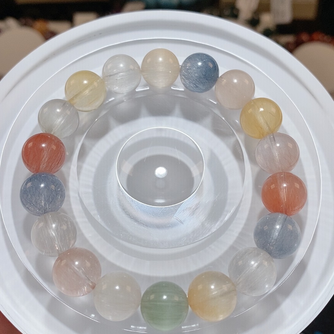 水晶手链未镶嵌F彩兔毛10.7