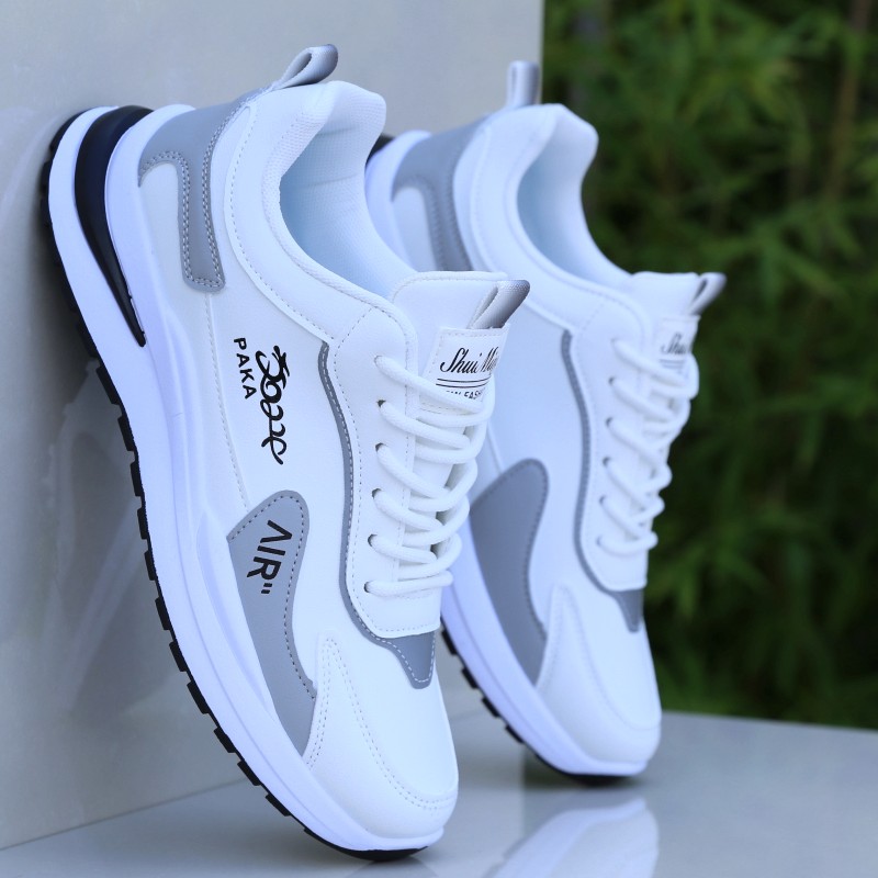 品牌男鞋秋季皮面防水运动鞋男2025新款百搭休闲鞋子男士跑步潮鞋