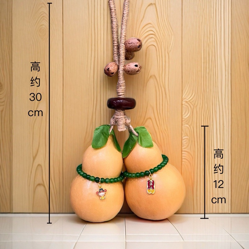 多子多福夫妻和睦夫妻绿叶葫芦挂件手工编织客厅阳台装饰麻绳挂件