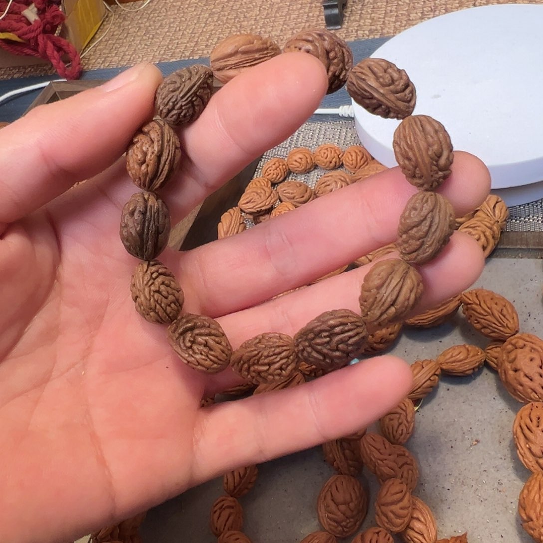 桃核手串13颗碳化籽手串