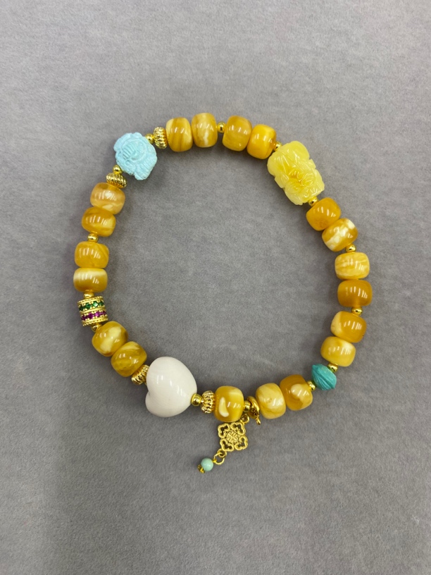 天然蜜蜡手串女款中式奢华蜜蜡手链