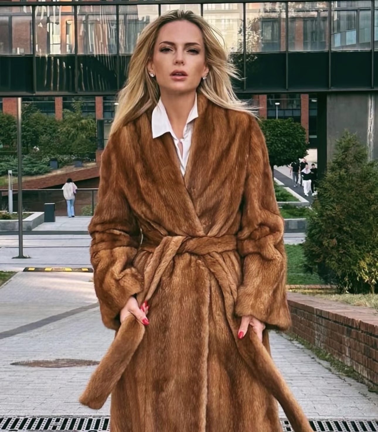  秋冬大衣复古时尚中古貂时尚套装