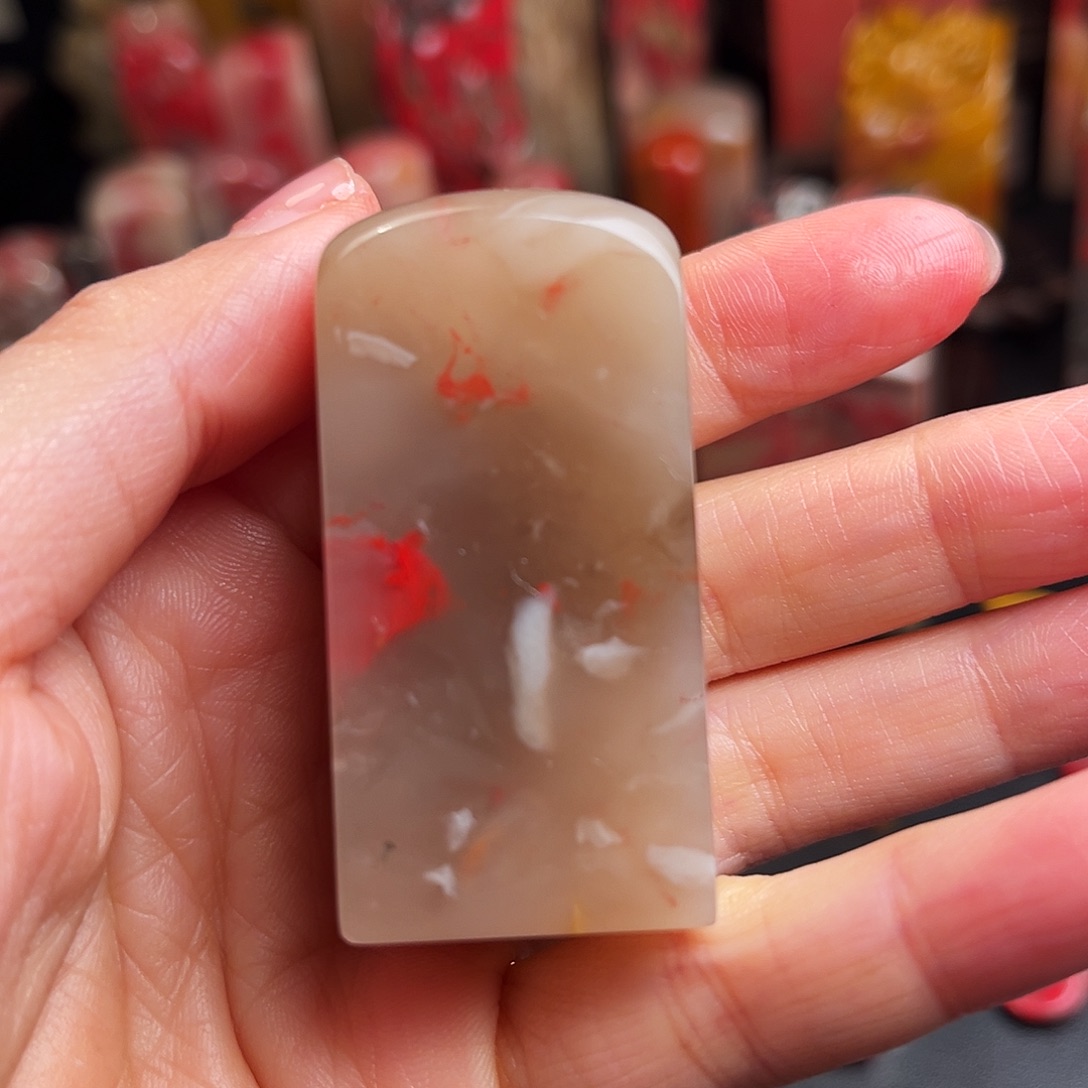 巴林石印石鸡血石方章
