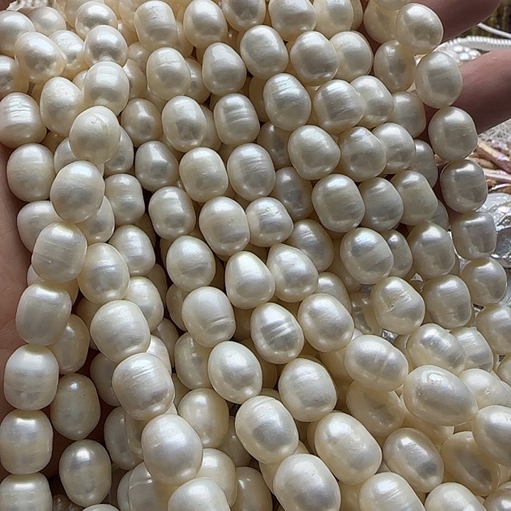 未镶嵌淡水珍珠半成品卡10mm枣珠