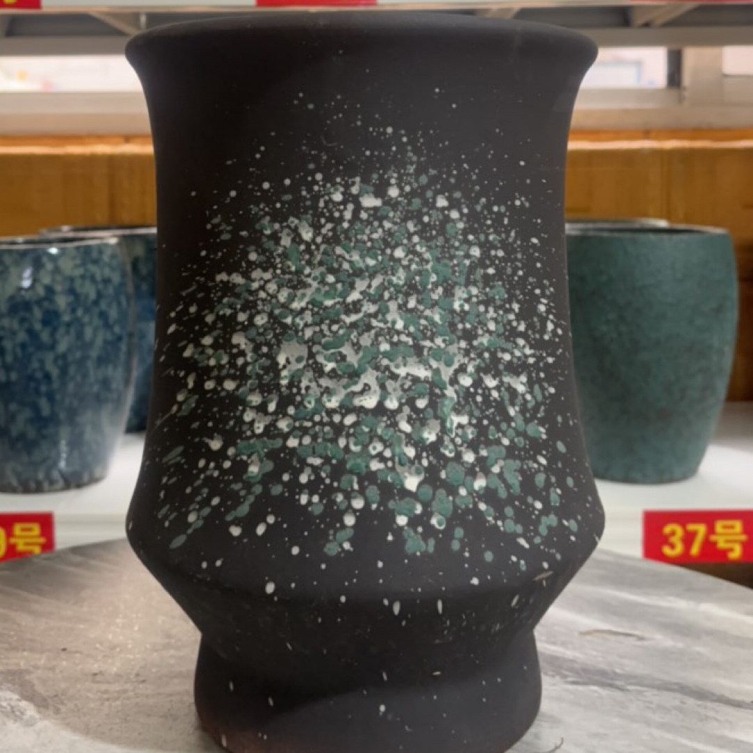 手工粗陶高大口号多肉植物老桩花盆大号陶瓷透气陶罐高度29口径20