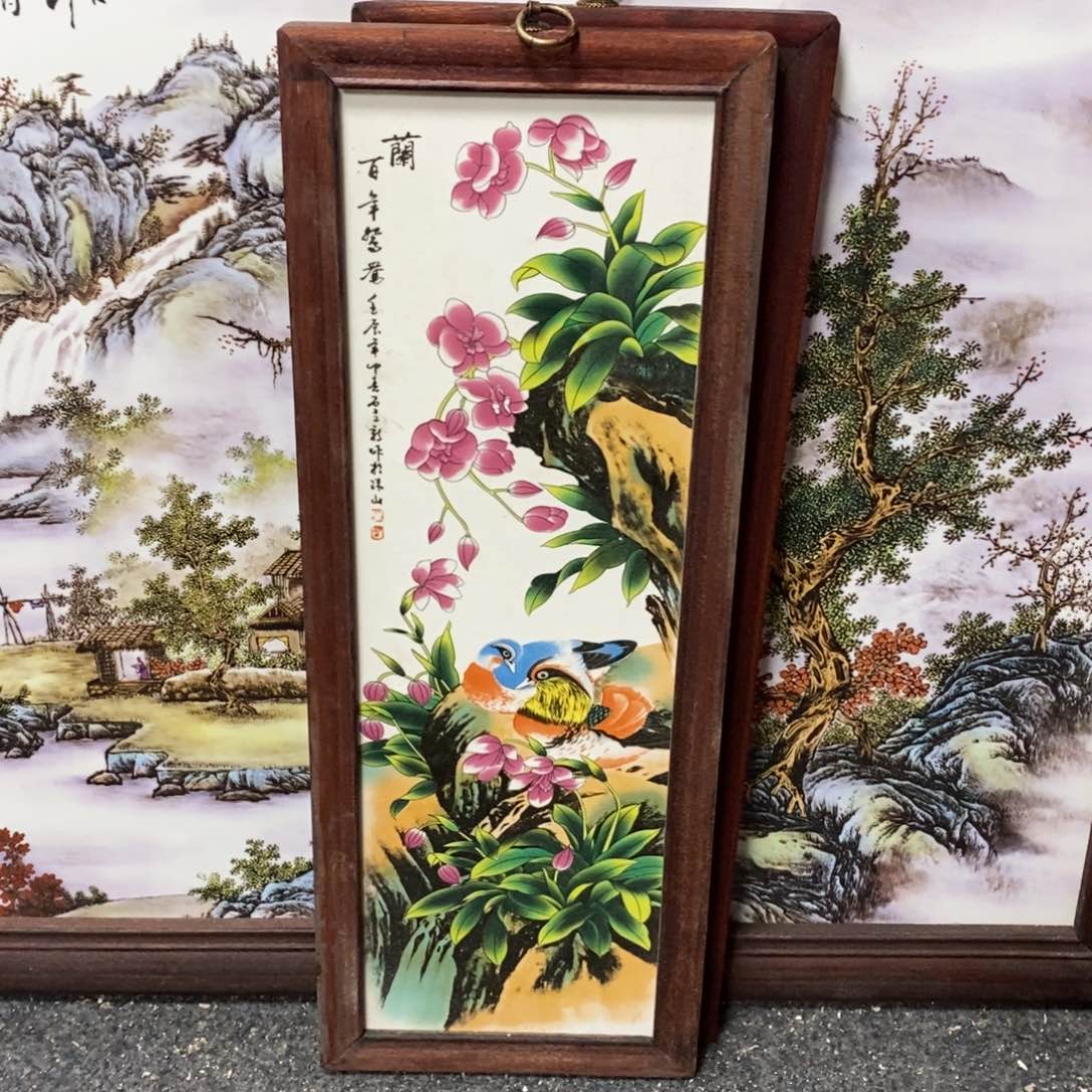 瓷片55*21 景德镇瓷板画柴窑烧制