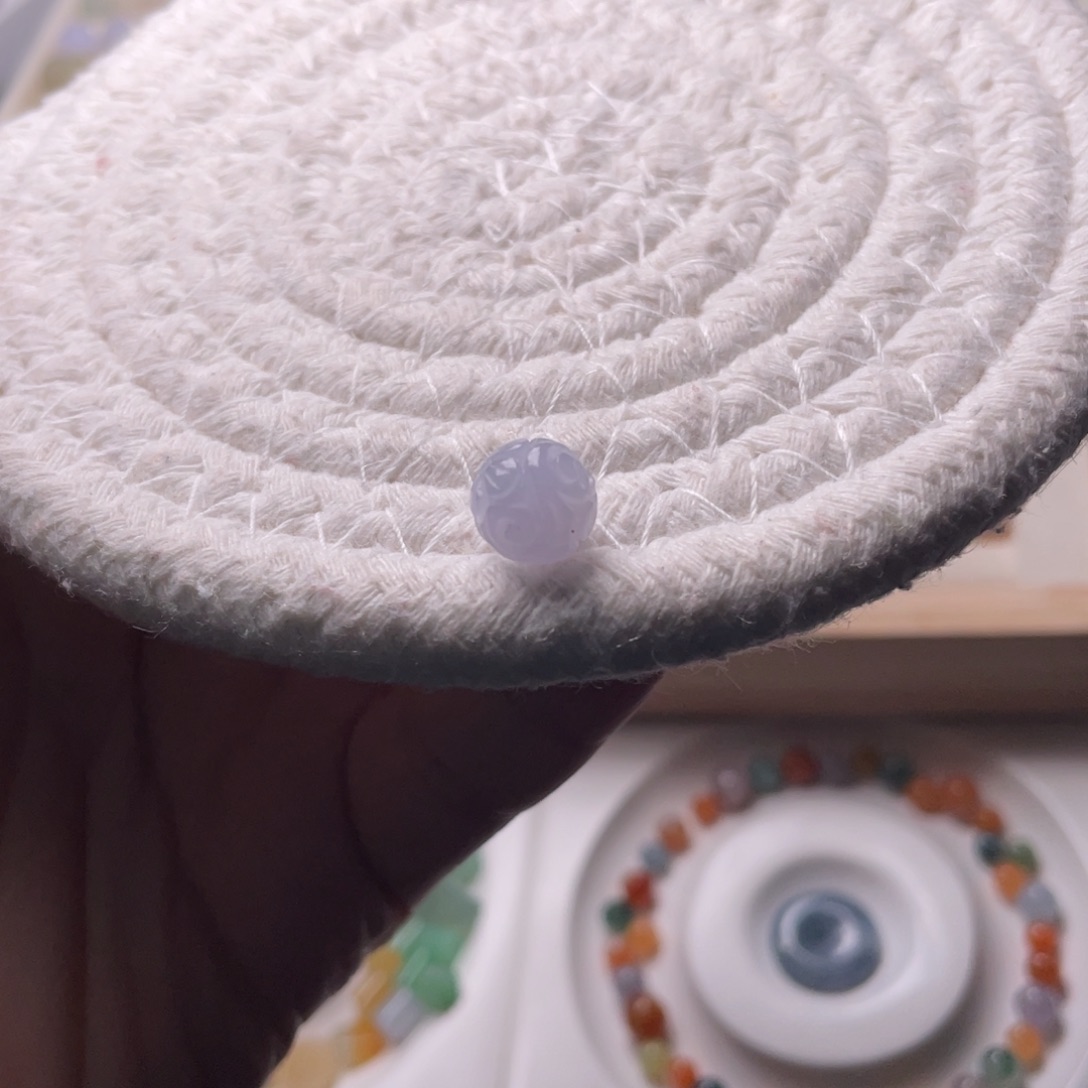 未镶嵌手链翡翠卡9紫雕刻珠