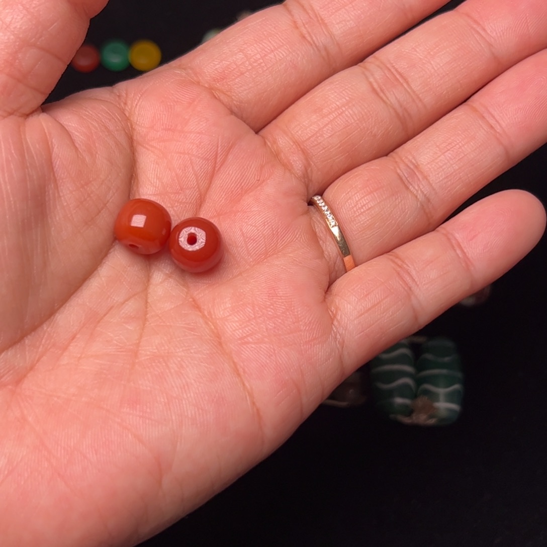 红***叶玛瑙/玉髓未镶嵌配饰