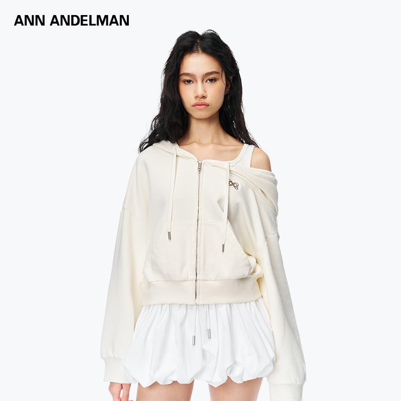 ANN ANDELMAN【易梦玲同款】25春夏露肩卫衣外套