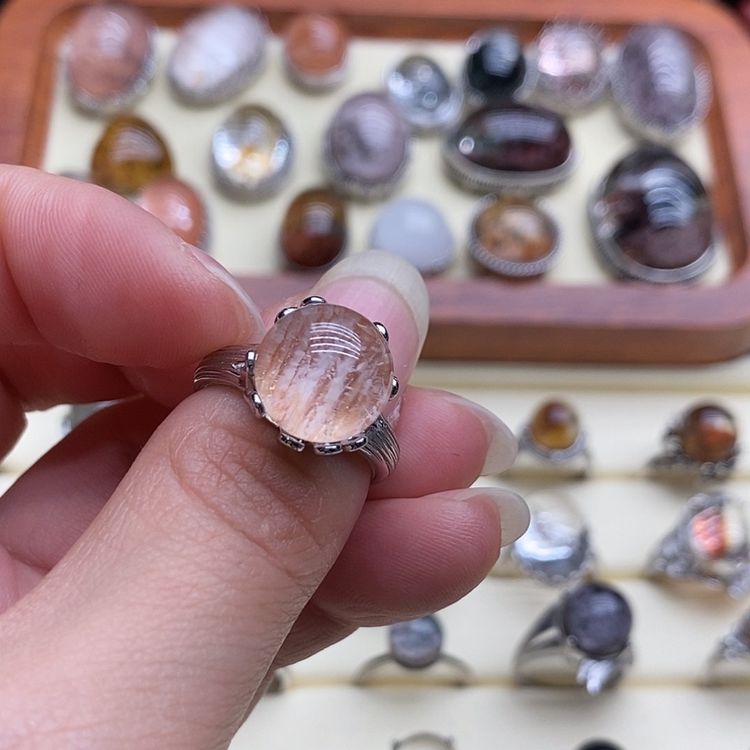 水晶戒指银S925镶嵌椰*活口