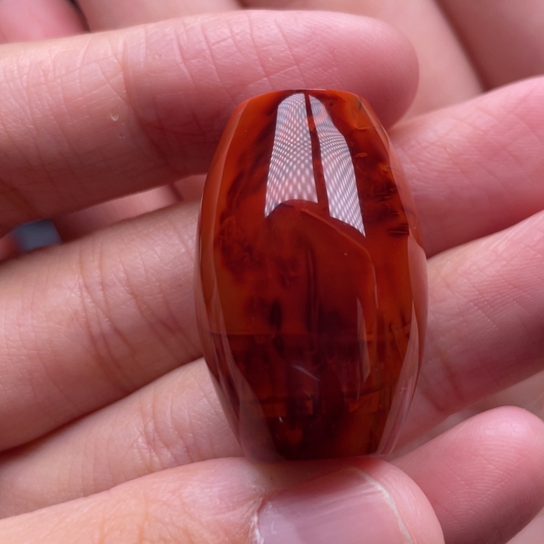 南红玛瑙未镶嵌珠宝奇石桶珠吊坠