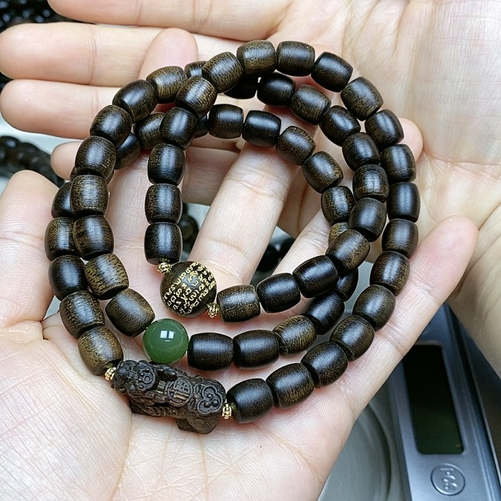 沉香手串白**尘越南芽庄白棋楠