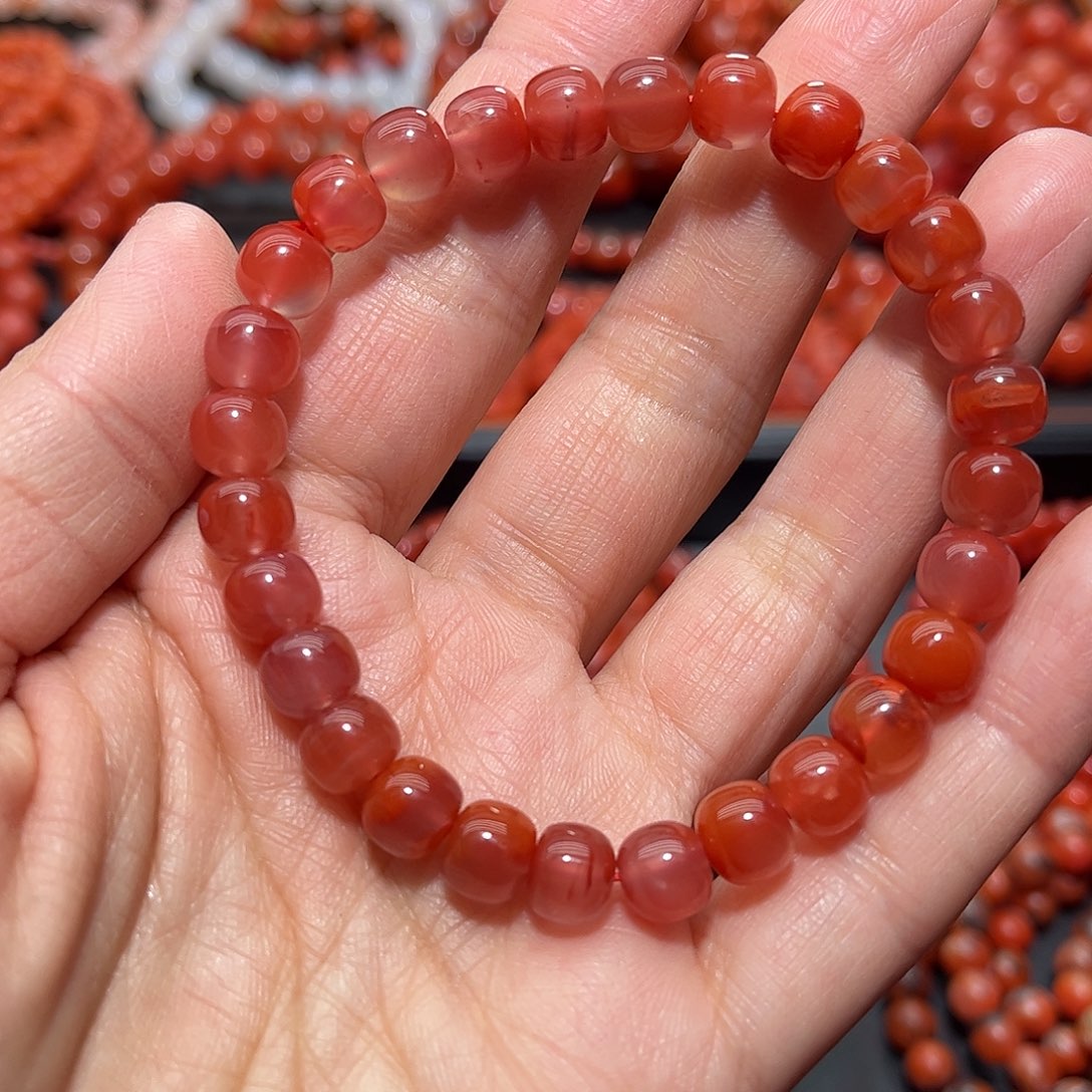 南红玛瑙手链未镶嵌