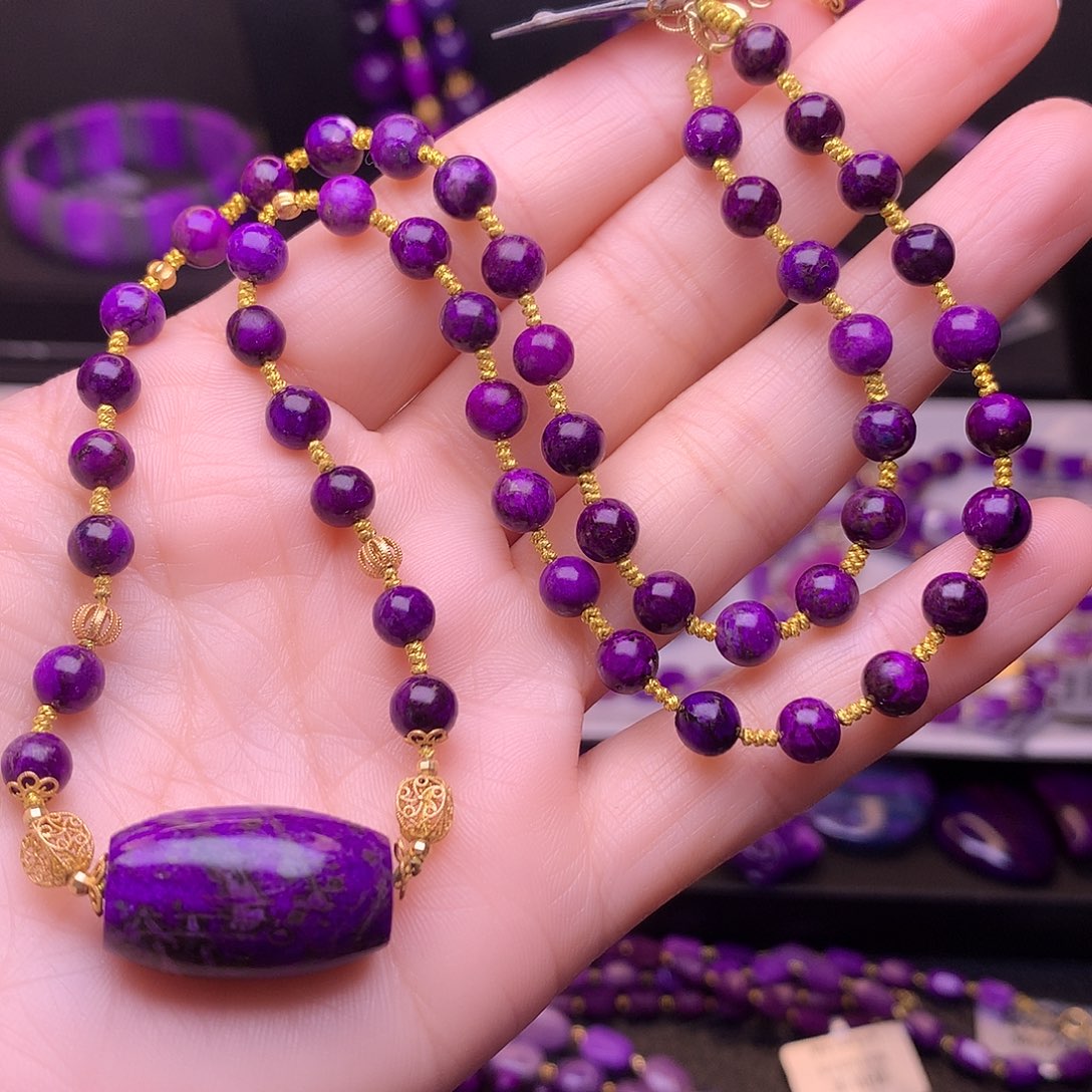 苏纪石（舒俱来）18K金镶嵌项链