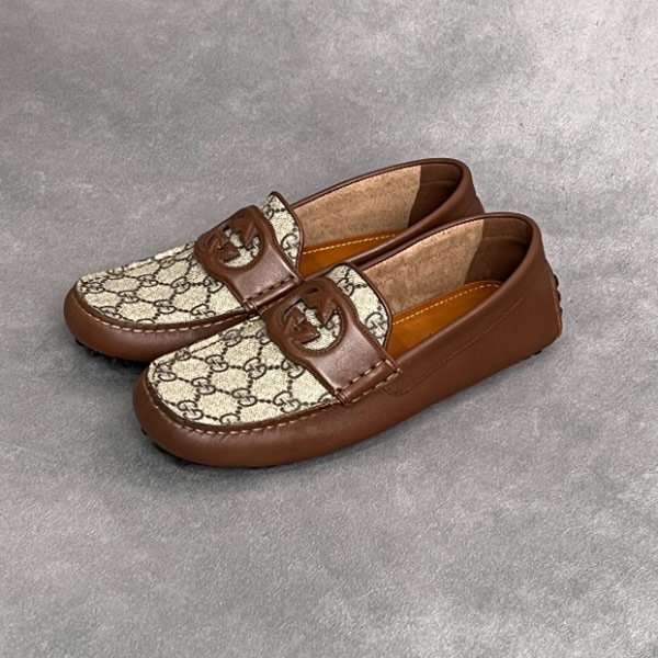 GUCCI牛皮男士休闲乐福鞋730148AAB7Z2343