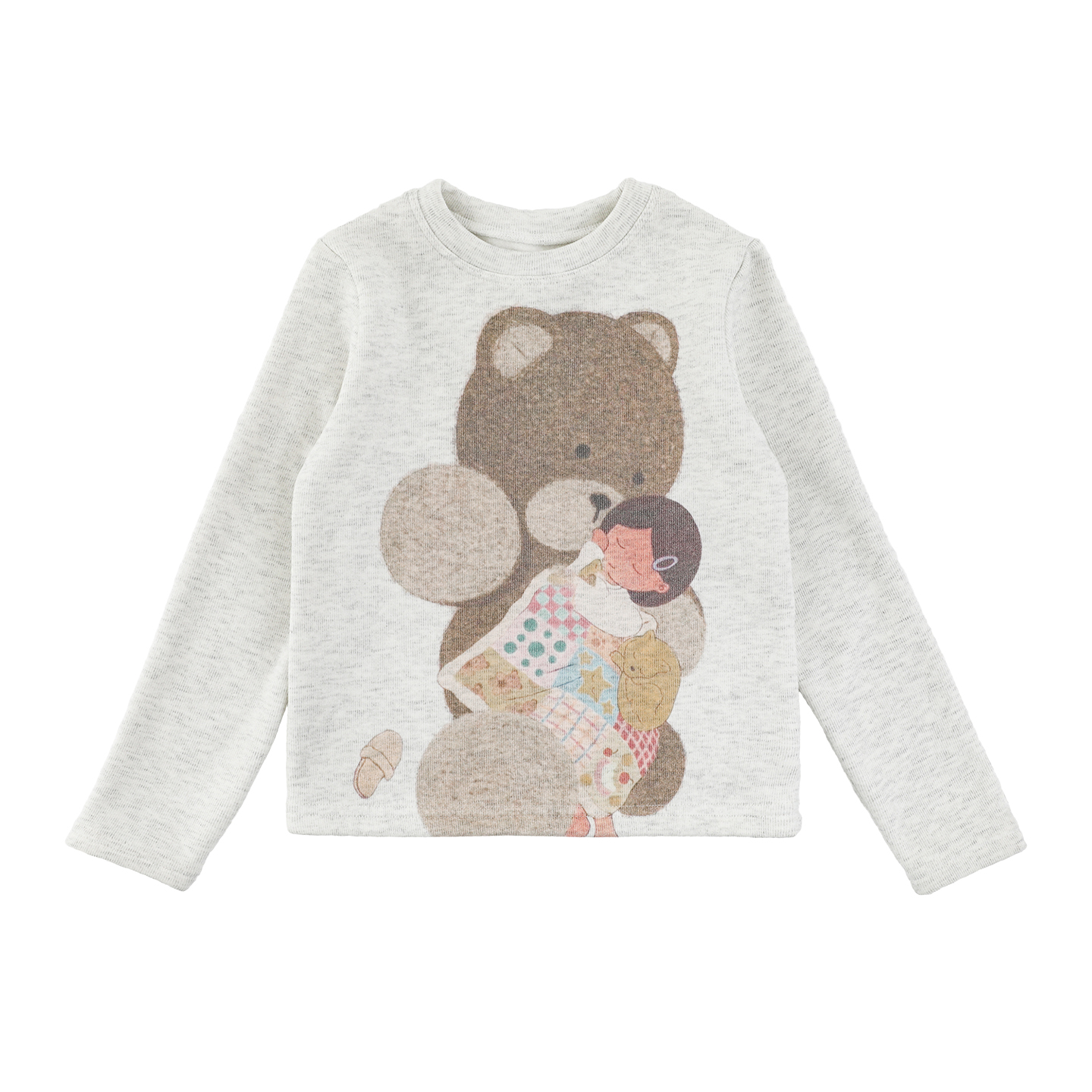 YOEHYAUL/幼悠冬伍波时尚宽松印花圆领卡通套头长袖T恤 D4723-1