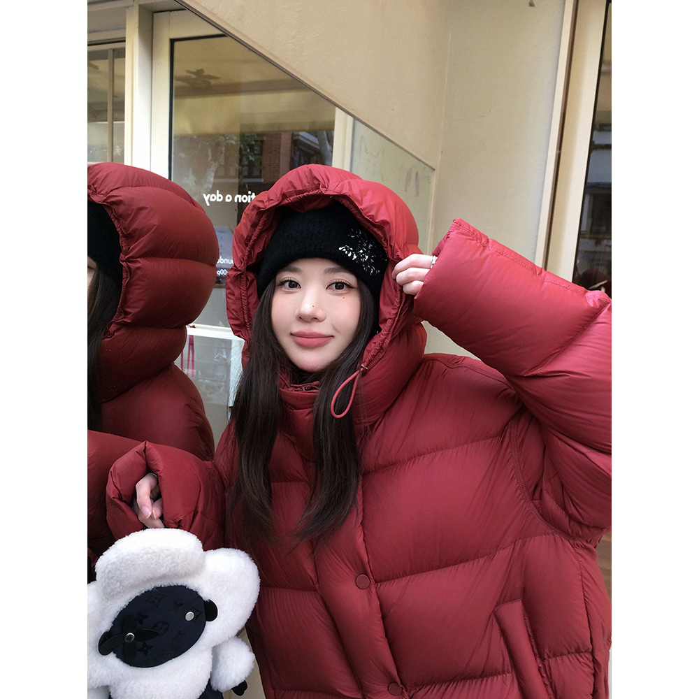 张贝贝 超柔奶鹅包 90白鹅绒 短款龟背鹅绒服 超强御寒