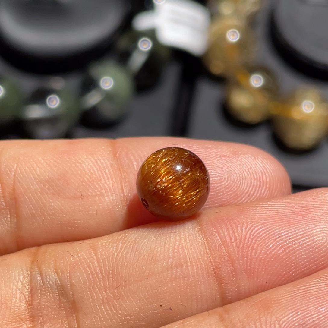 水晶单珠未镶嵌付*铜发晶单珠9mm左右