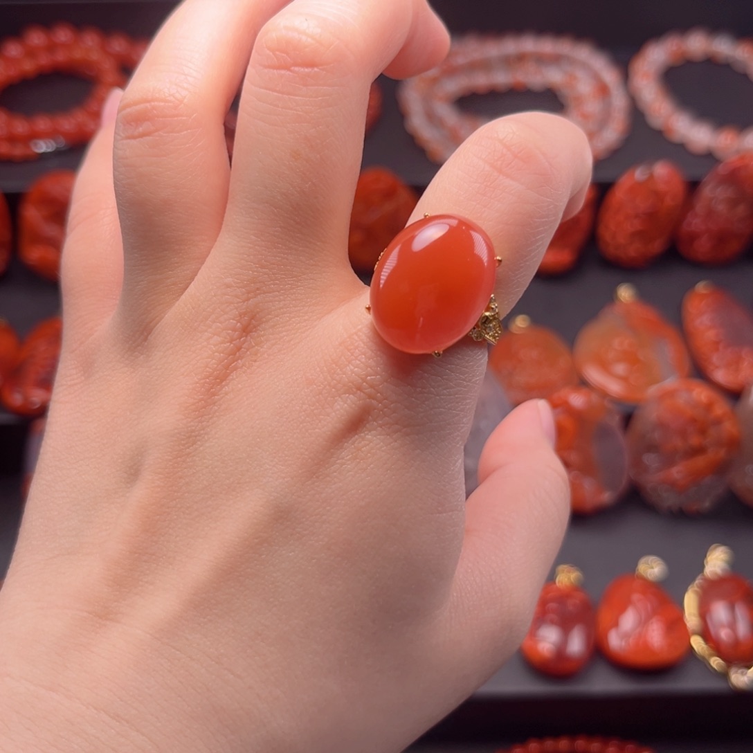 南红玛瑙南红银S925镶嵌