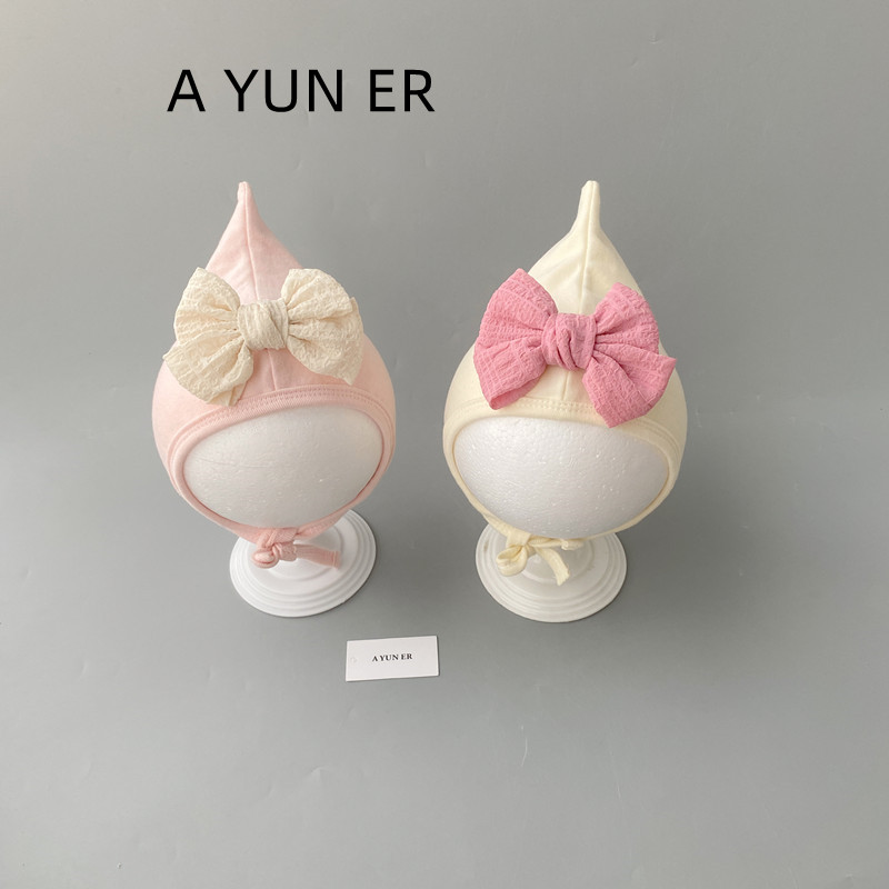 婴儿帽子春秋精灵帽超萌尖顶巫师帽宝宝护耳洋气宫廷包头帽小月龄