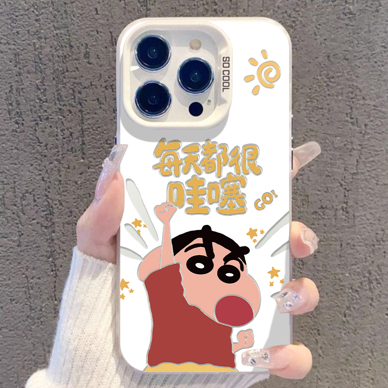 适用于苹果16华为OPPO小米VIVO时尚新颖彩银壳手机壳KA0423