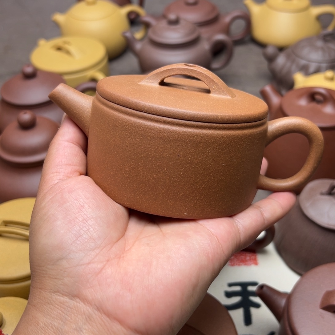 茶壶紫砂黄降坡半手工220cc