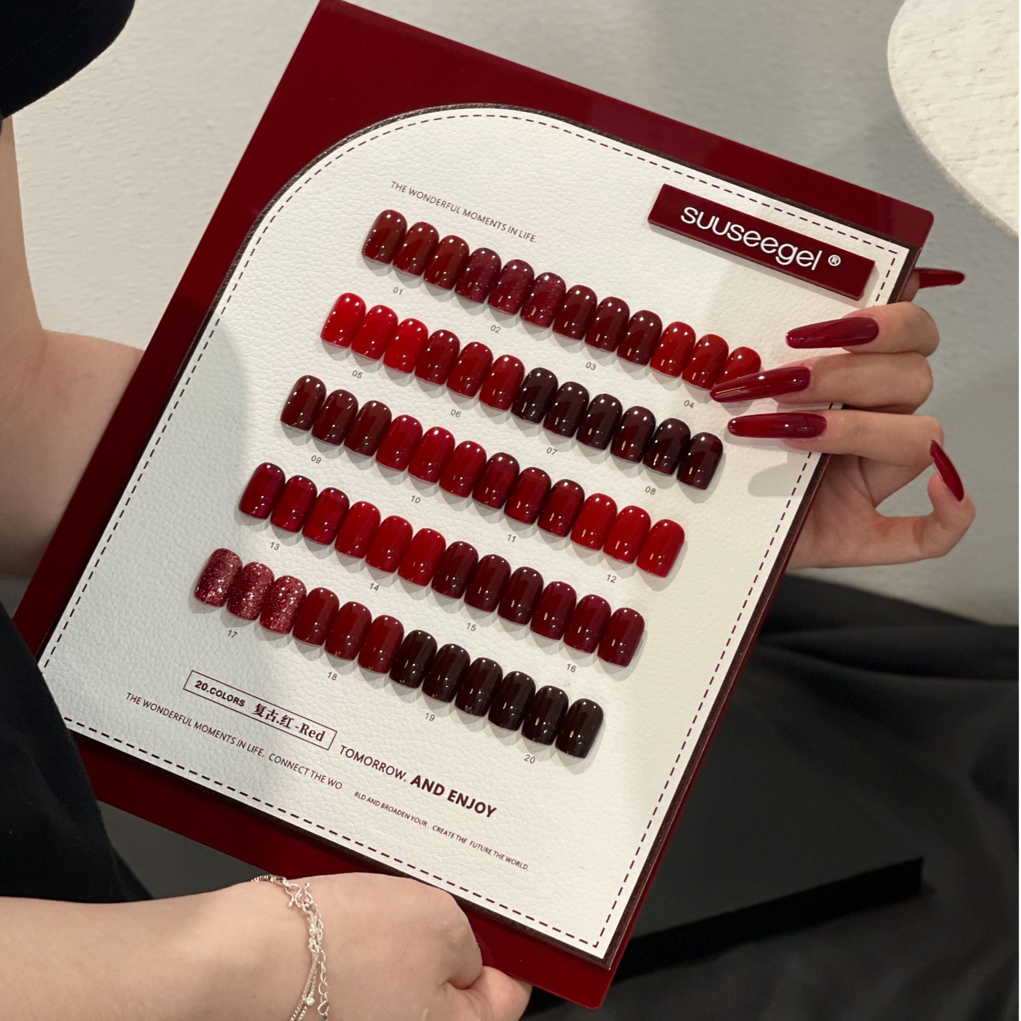 束色20色复古红 秋冬显白流行红色碎钻透色实色高端爆款甲油套胶