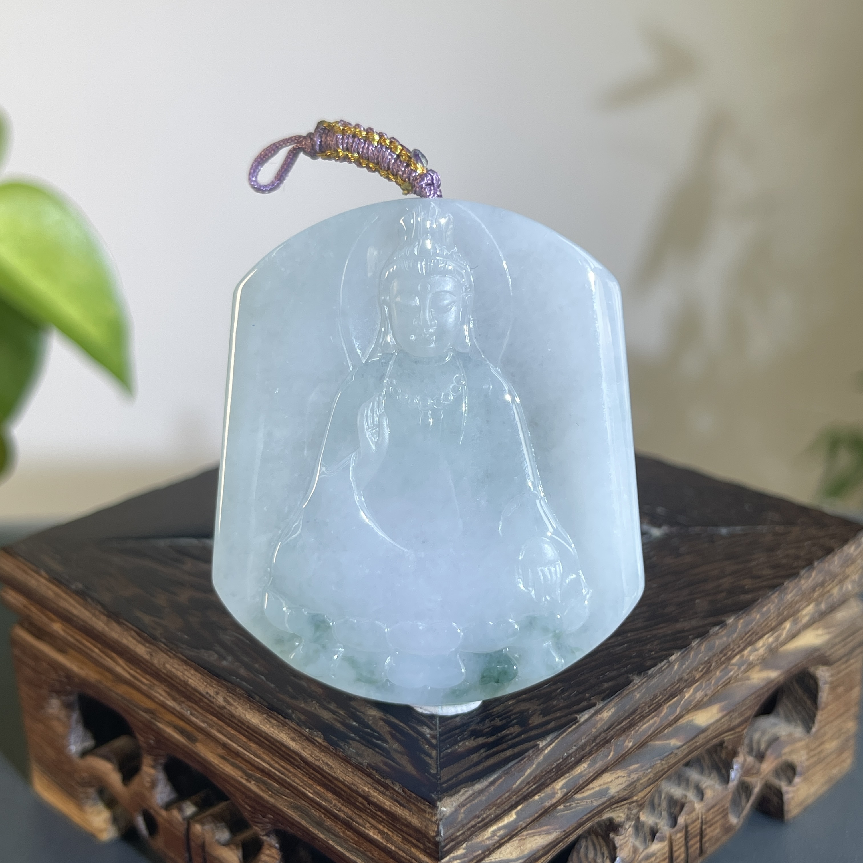 JTW16-105 天然翡翠缅甸A货 素衣观音