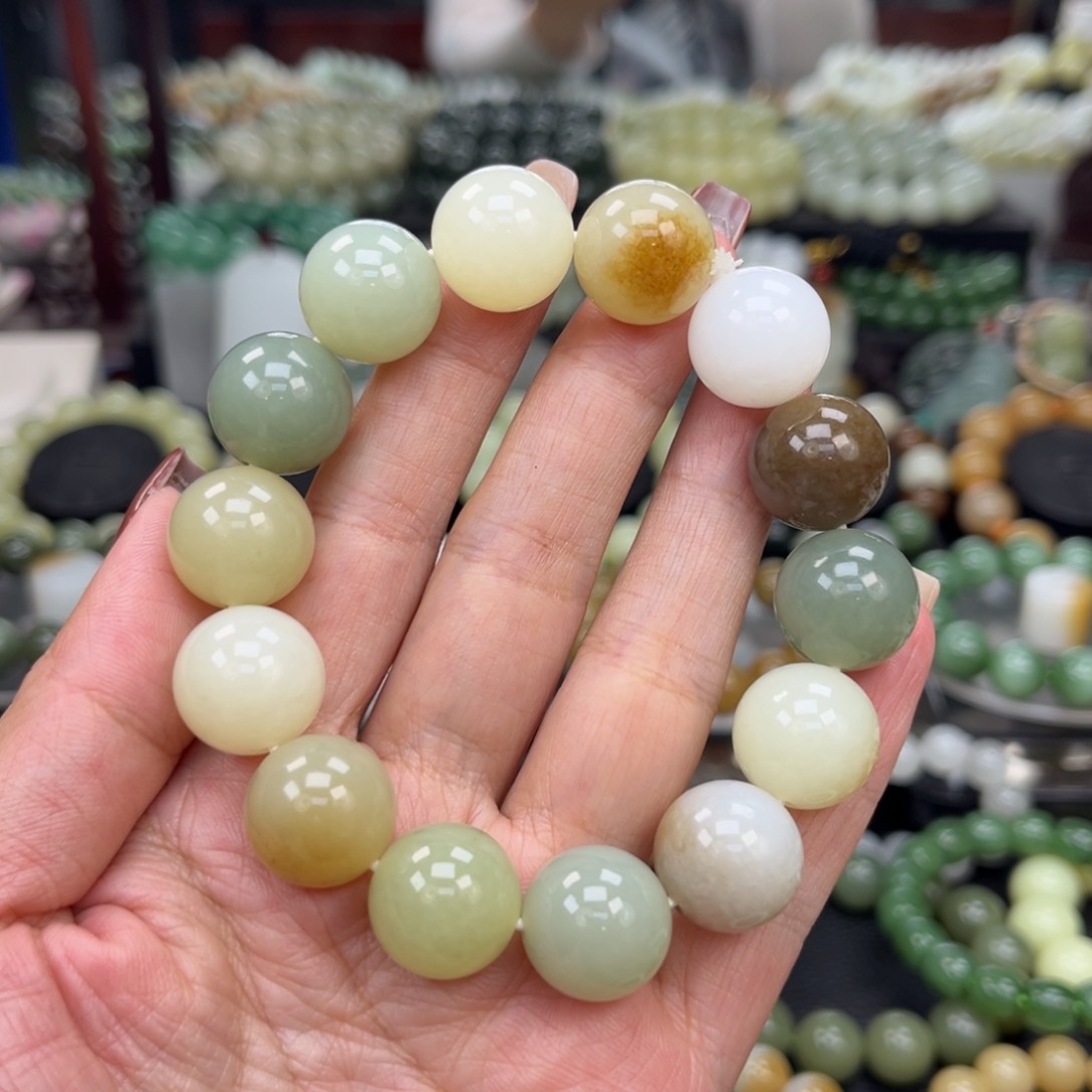 和田玉手串未镶嵌和田玉新疆多宝卡16