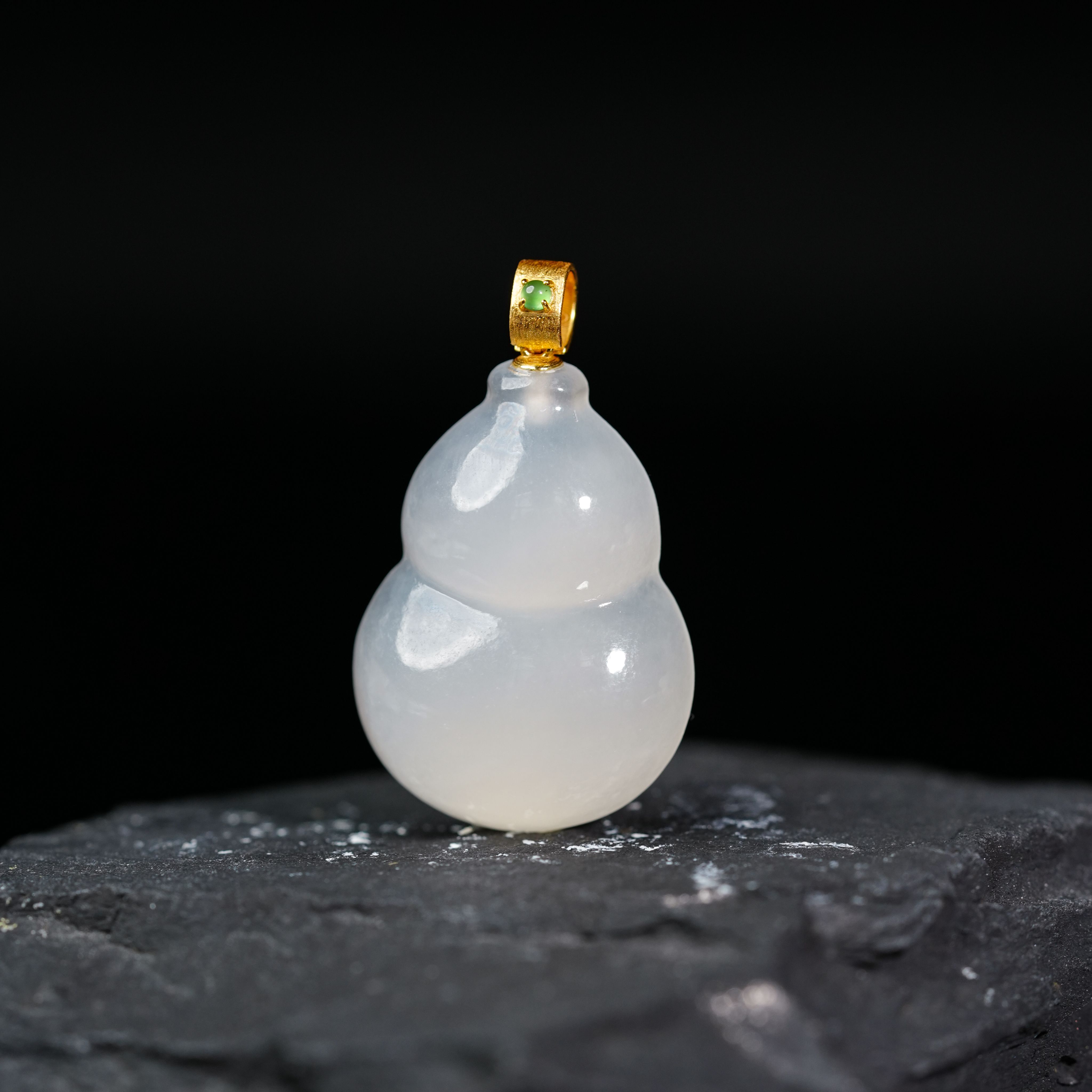 【小涵专属】18k和田玉冰白玉葫芦吊坠 22*16*5 KT0170058