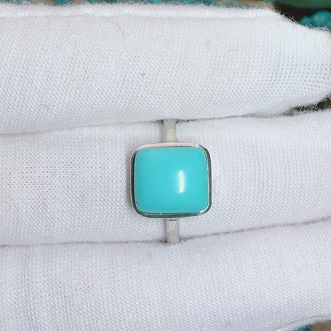 绿松石银S925镶嵌戒指