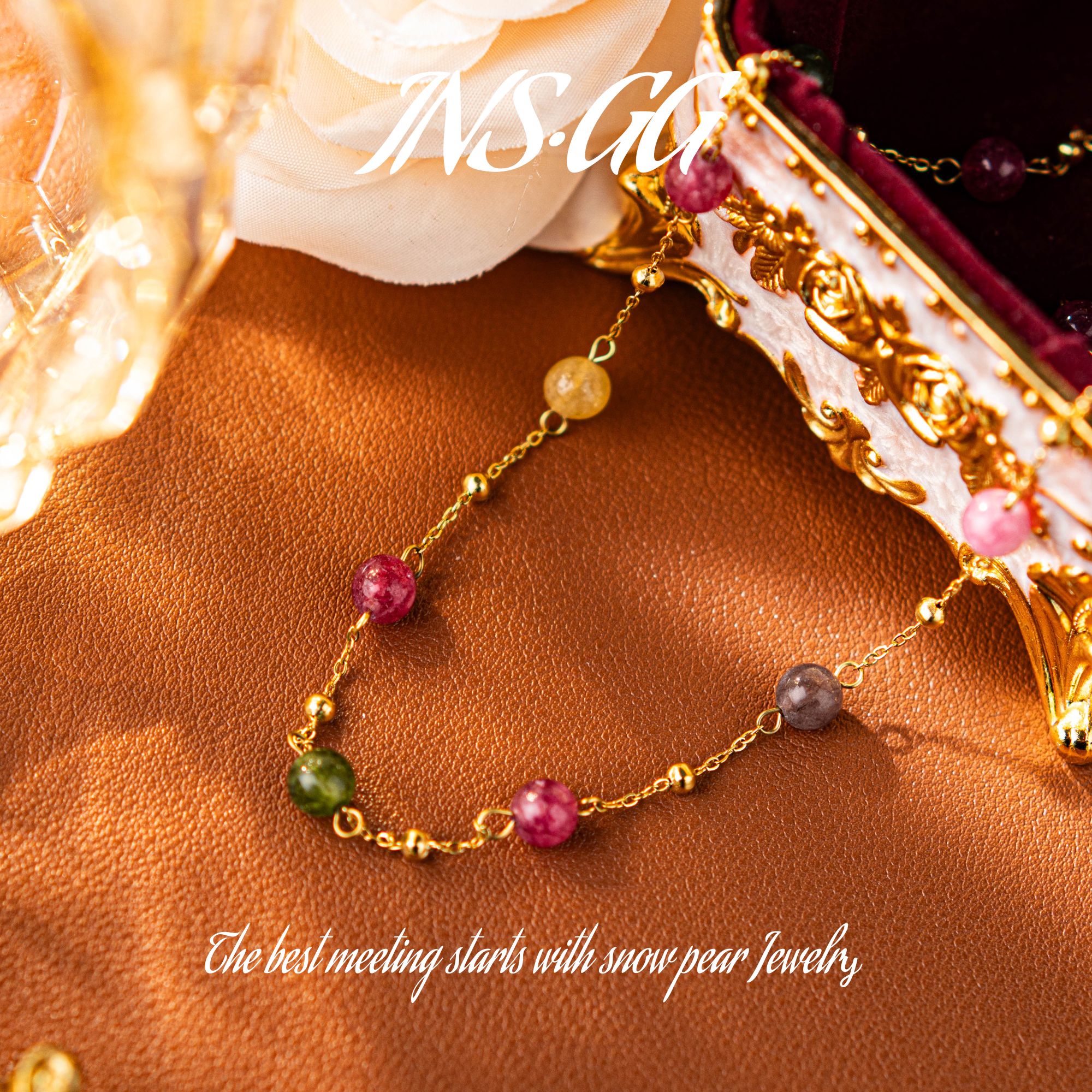 【INS · GG】玺 ♠ 霞光彩碧 时尚轻奢 AX1462 项链·中长